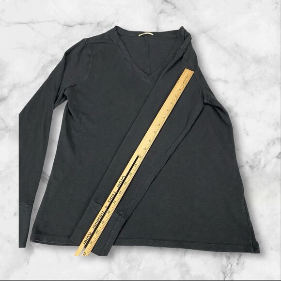 American Giant Premium Slub Tee Womens Large Black V-Neck Long Sleeve Top Preppy - Picture 9 of 16